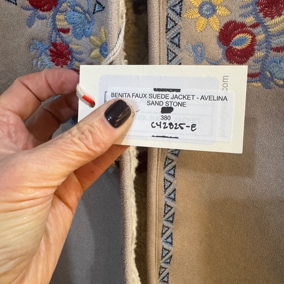 Johnny Was Maravilla Faux Suede Motto Jacket Charcoal - Picture 11 of 12